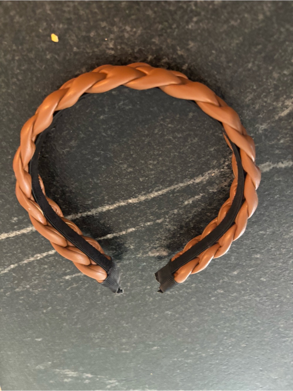 Faux leather hairband